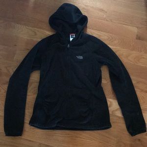 Black North Face zip up with hood